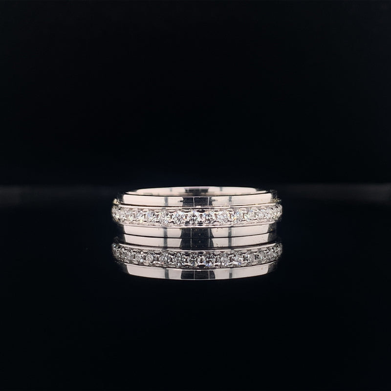 men's spinning diamonds eternity gold wedding ring