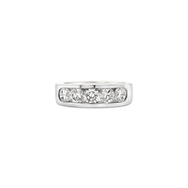 Channel setting diamond ring