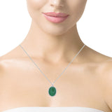 Jade Diamond Halo Pendant
