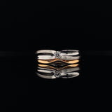 18k white and rose gold diamond ring set