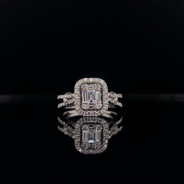 baguette diamonds dress ring