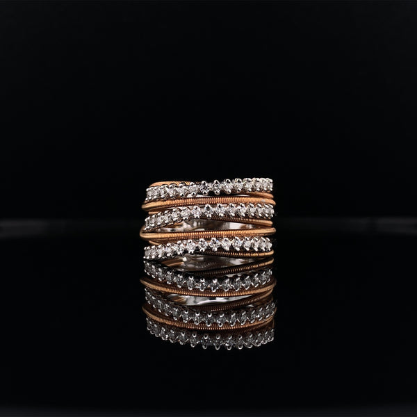 rose and white gold dress ring