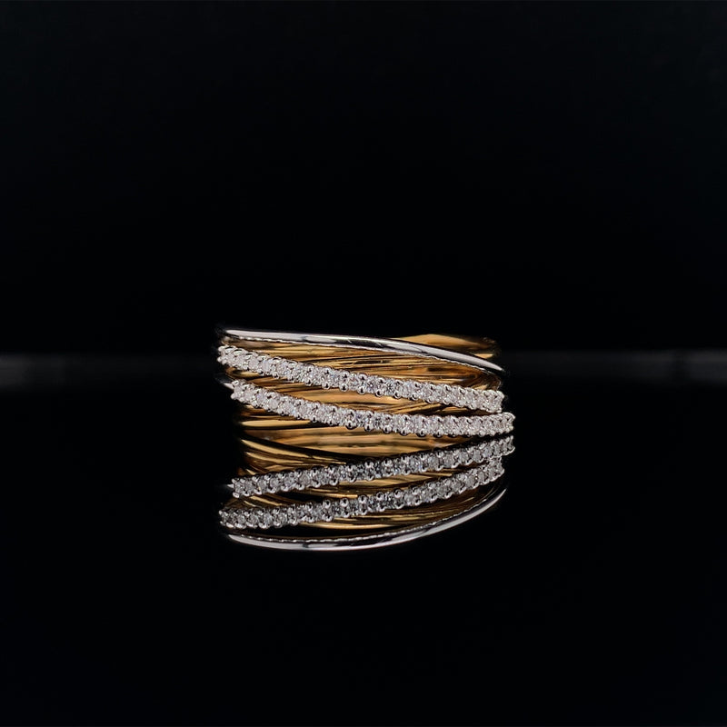 white and rose gold diamond dress ring
