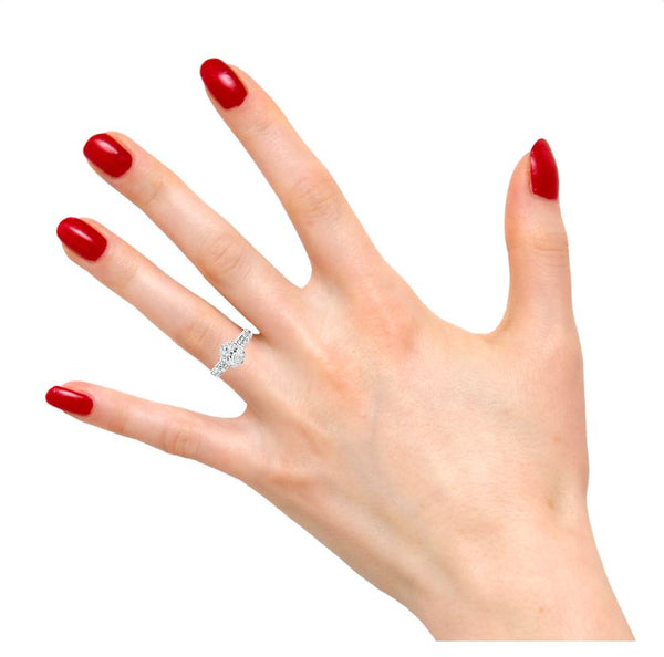 Oval Cut Double Channel Setting Band Diamond Engagement Ring