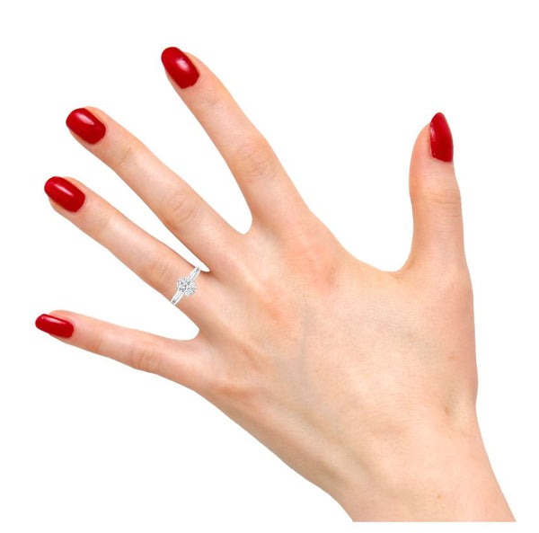 Oval Cut Split Shank White Gold Engagement Ring