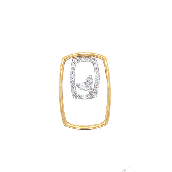 18k white and yellow gold diamond pendant