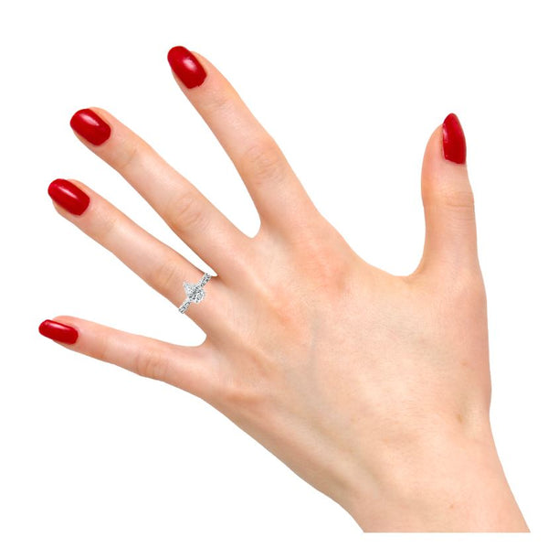 Pear Cut Diamond Engagement Ring With Tapered Band