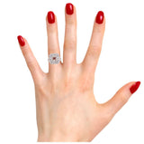 Pink Diamond Round Edge Double Halo Dress Ring