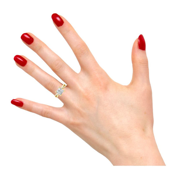 Princess Cut Twisted Shank Diamond Engagement Ring