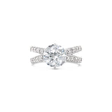 Six prong split twisted shank diamond ring