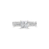 Princess cut double channel setting diamond ring