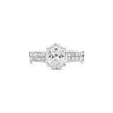 Oval cut white gold diamond engagement ring