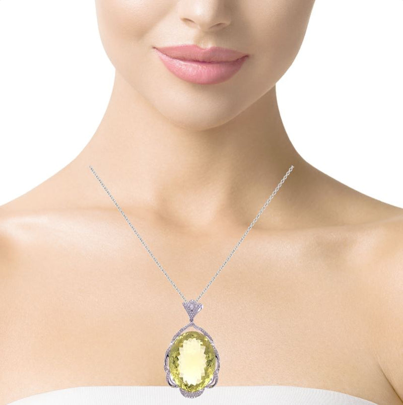 Regal Citrine Diamond Pendant