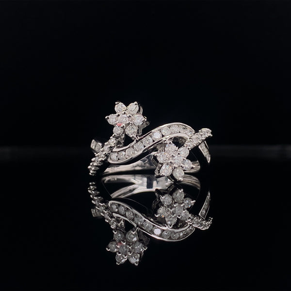 floral starburst diamond dress ring