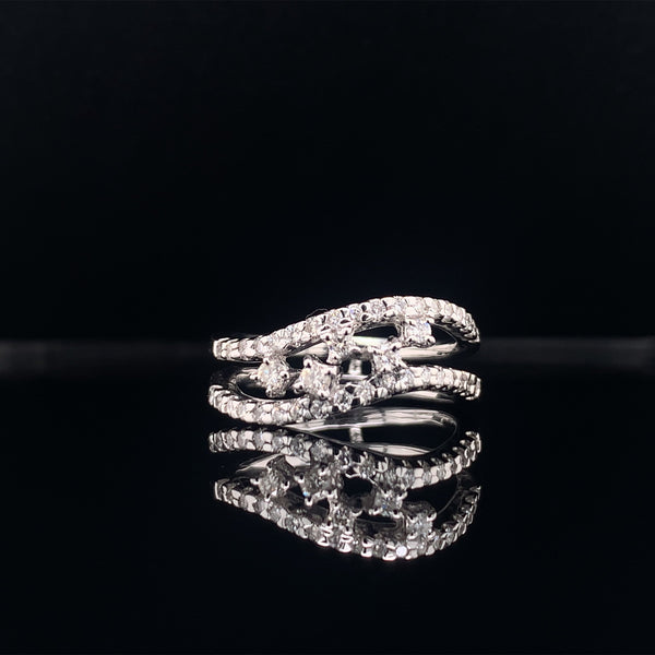 curved diamond dress ring