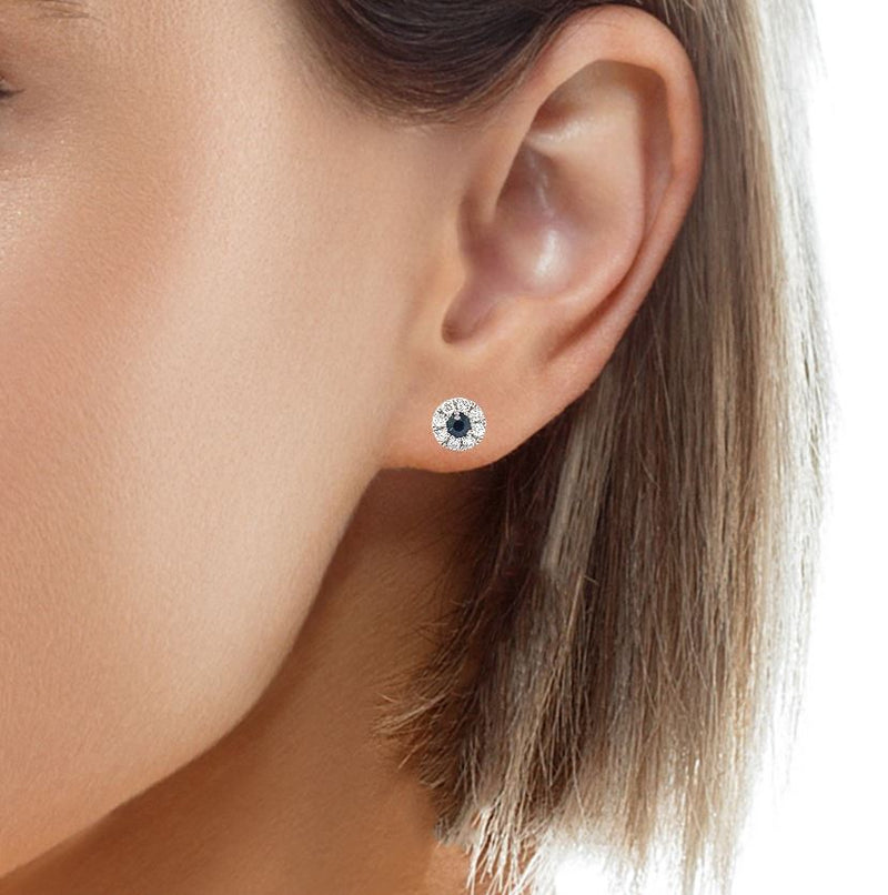 Sapphire Diamond Stud Earrings