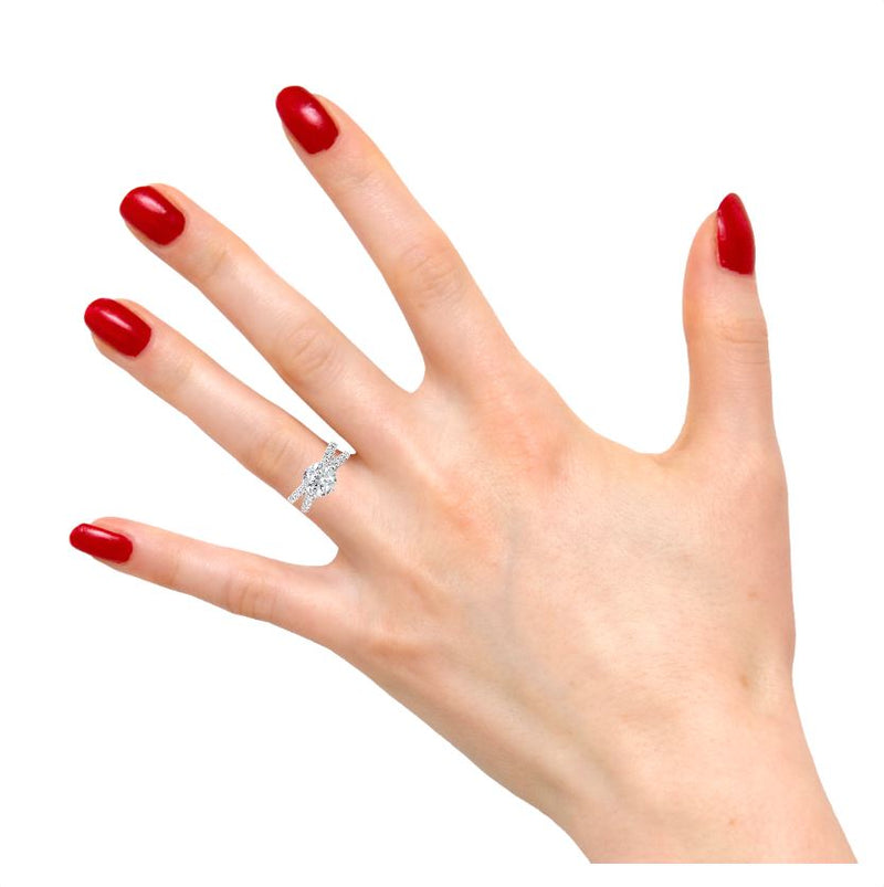 Six Prong Split Twisted Shank Diamond Ring
