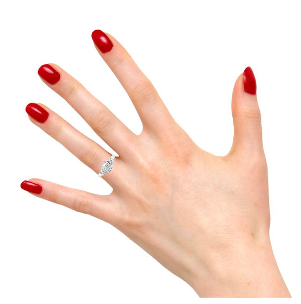 Three Stone Emerald Cut Engagement Ring