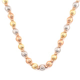Triple Tone Sphere Gold Necklace