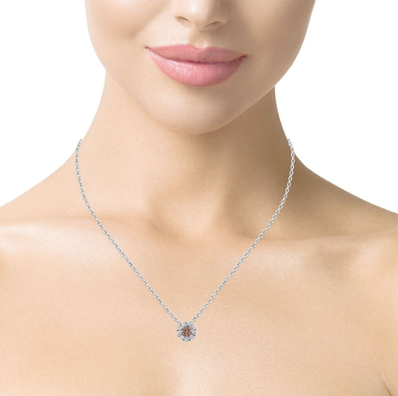 White Gold Champagne Diamond Necklace