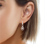 White Gold Diamond Dangling Earring