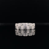 checkered diamonds modern wedding band