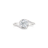 Pavé twisted shank diamond ring