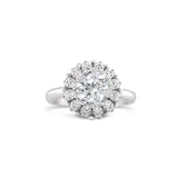 Double halo round brilliant diamond ring