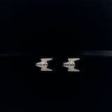 18k white gold diamond lightning earrings