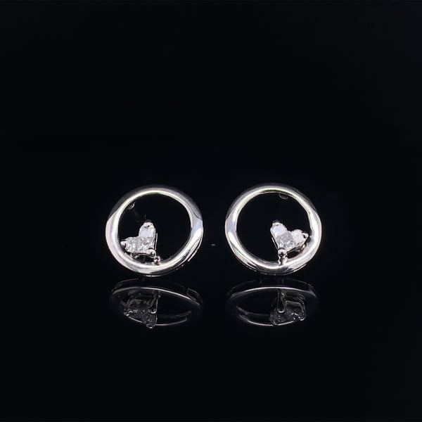 18k white gold diamond earrings 