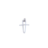 Twin lines diamond cross pendant