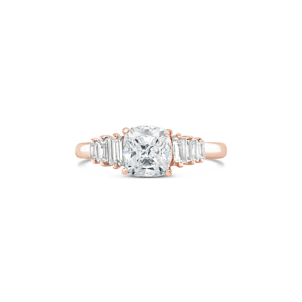 cushion cut diamond engagement ring