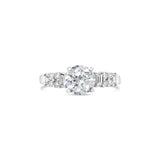 white gold diamond ring with baguette and round brilliant diamonds