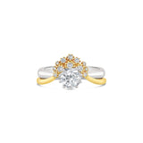 white and yellow gold crown ring set