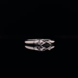 18k white gold diamond cross ring