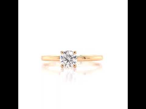 Yellow Gold Solitaire Diamond Engagement Ring