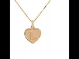 Double Sided Initial Heart Pendant