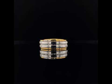 Two Tone Contrast Diamond Wedding Set