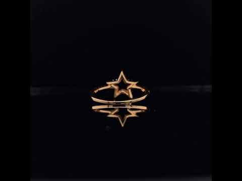 18k star diamond rose gold dress ring video