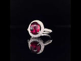 tourmaline diamond halo ring