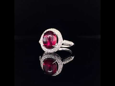 tourmaline diamond halo ring
