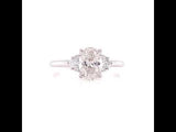 Oval Side Stone Engagement Ring