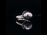 Pearl With Side Diamond Ring