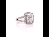 Rounded Halo Cushion Cut Diamond Ring
