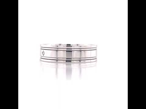 Men's Quad Line Ring With Diamond