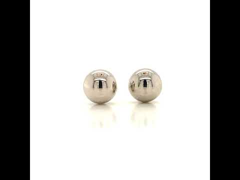 White Gold Ball Earring Studs, Gold Jewellery Sydney Australia 