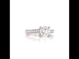 Four Prong Curved Round Cut Diamond Engagement Ring