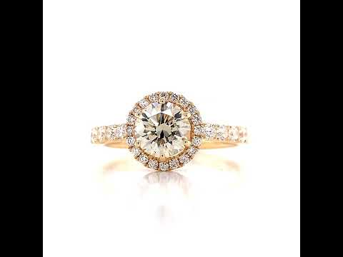 Yellow Halo Engagement Ring