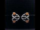 18k white and rose gold diamond rose earrings video