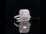 Double Halo Cushion Cut Diamond Ring